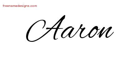 how to write aaron in cursive